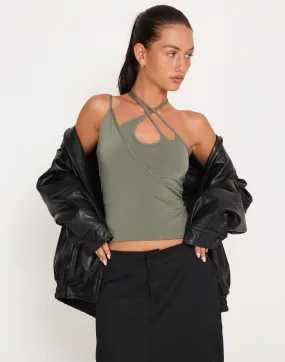 Giola Crop Top in Khaki