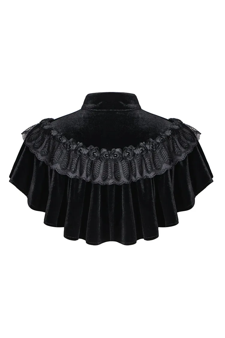 Gothic Black cape hearted shaped capelet BW043