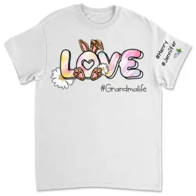 Grandma - Love Grandma Life Rainbow Easter Bunny And Kids Carrot - Personalized Unisex T-shirt