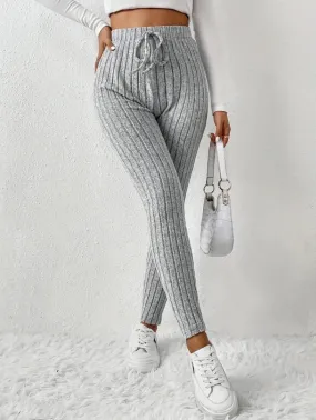 Grey Ribbed Joggers