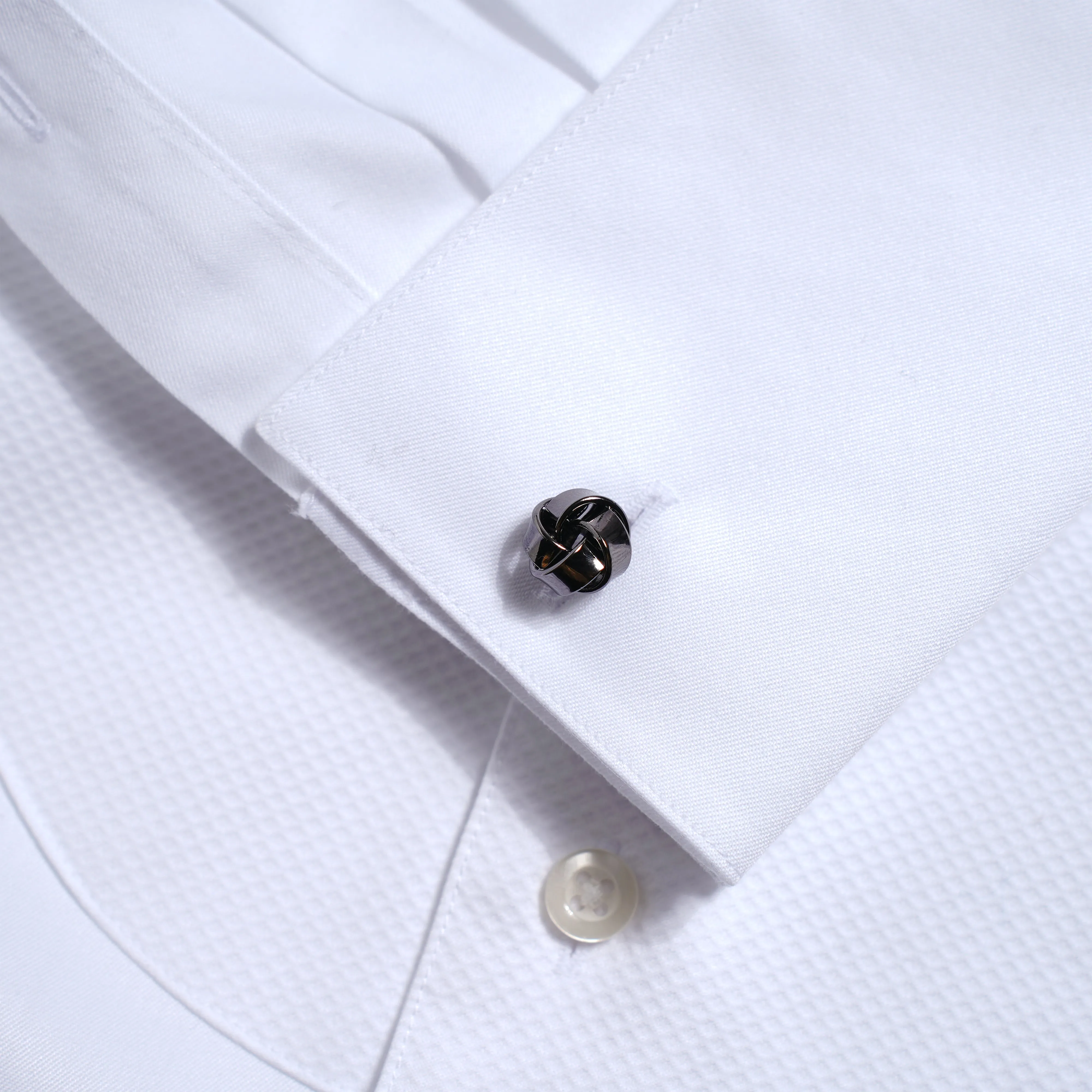 Herringbone Tuxedo White Pique Bib Dress Shirt