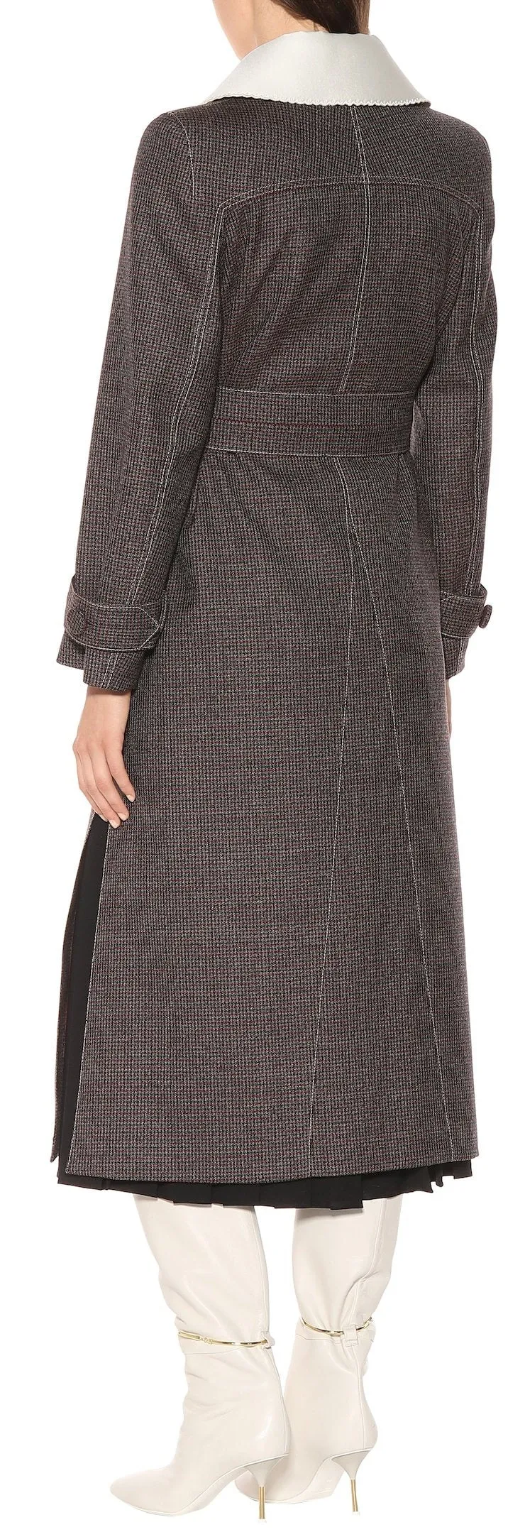 Houndstooth Cotton-Blend Coat