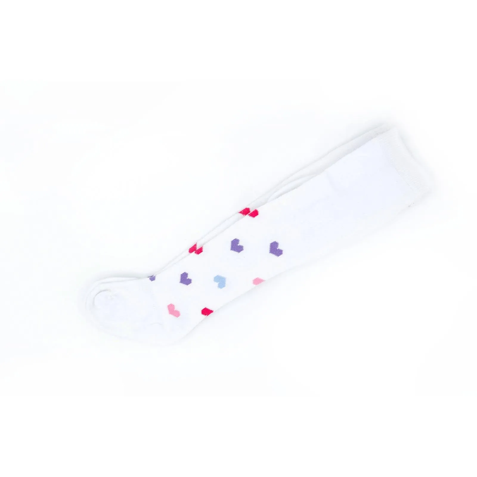 Infant Toddler 2 Pack White & Colorful Heart Cotton Tights