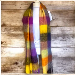 Jess & Lou Colour Block Super Soft Checked Winter Scarf SW691