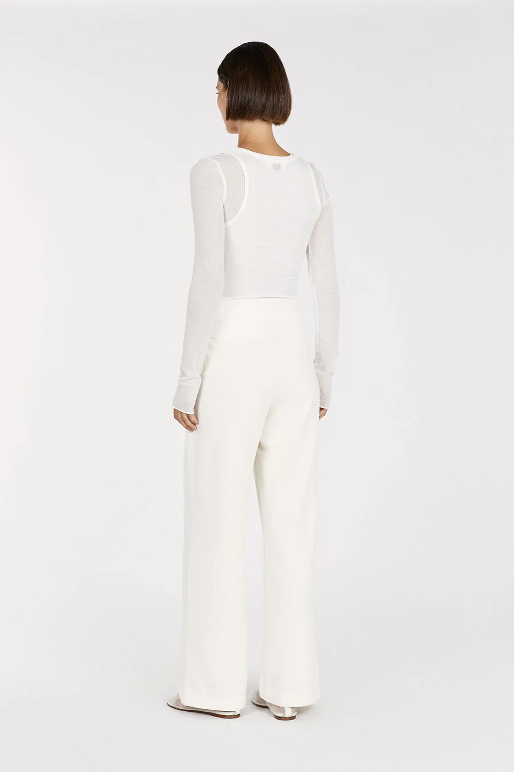 JUDE OFF WHITE SLEEVED LAYER TOP