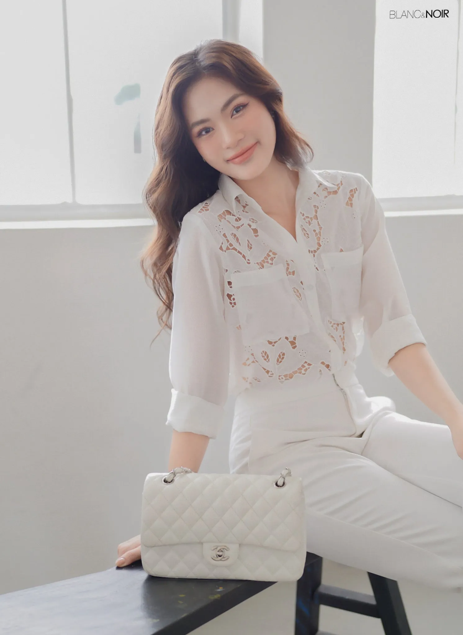 Laser Lace Silk Shirt