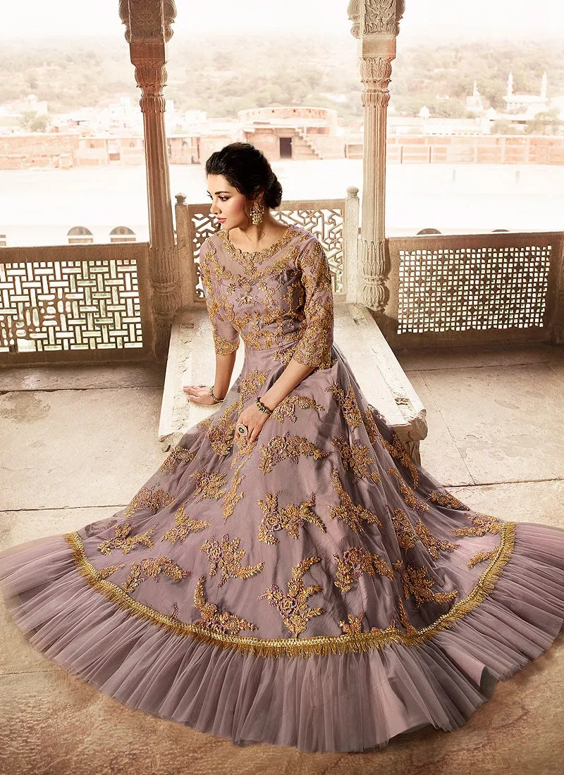 Light Purple Overall Embellished Anarkali Suit