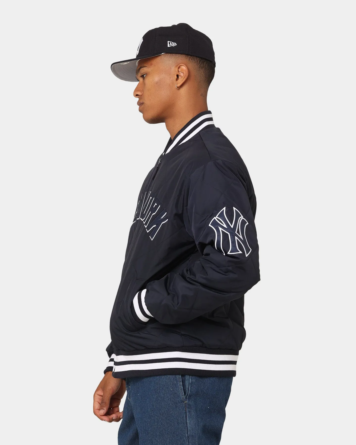 Majestic Athletic New York Yankees Tonals Quilted Varsity Jacket True Navy