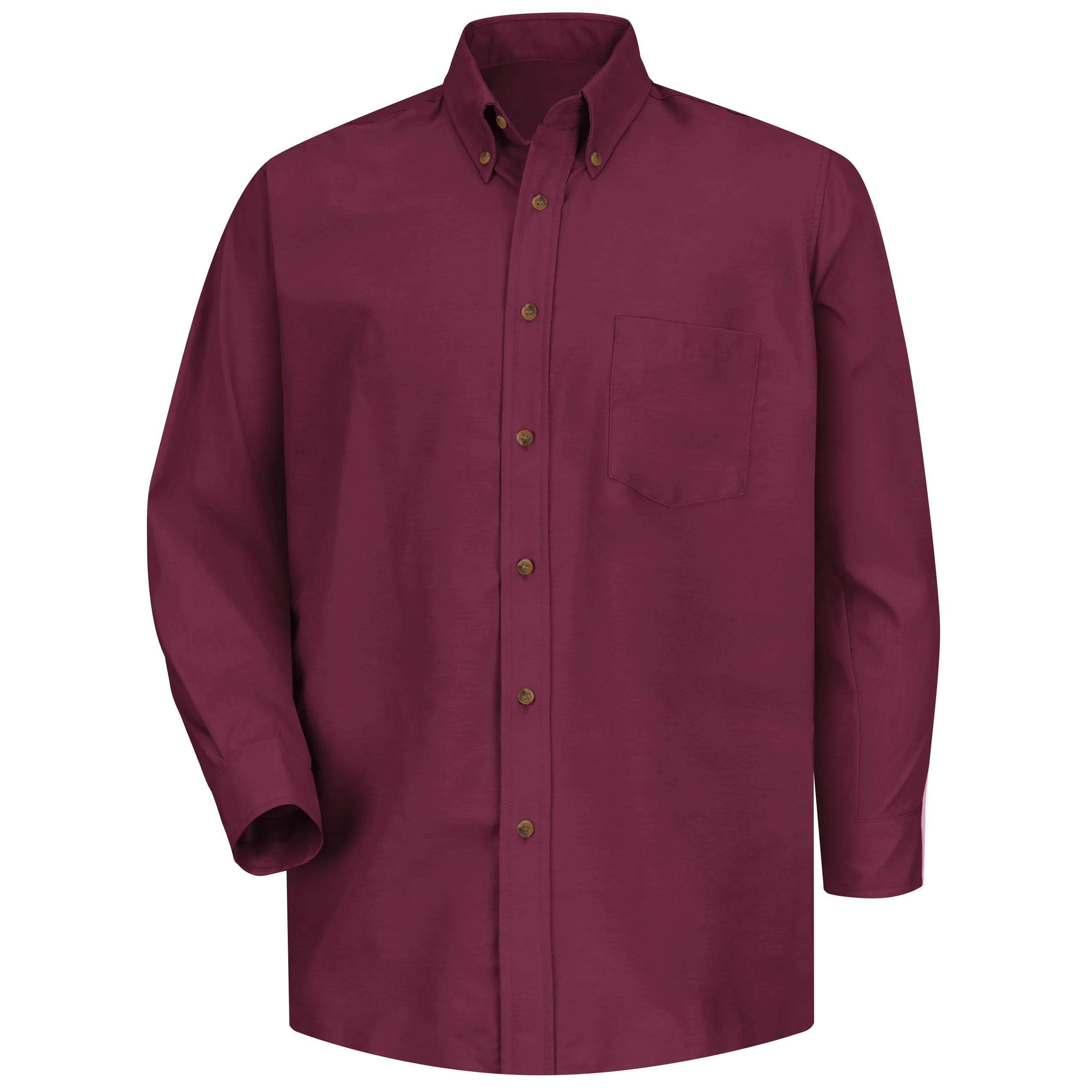 Men's Long Sleeve Poplin Dress Shirt SP90 - Burgundy