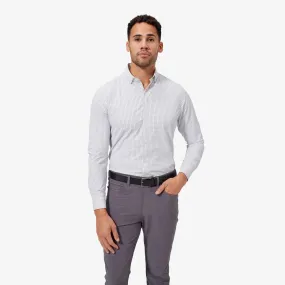 Mizzen Main Leeward Dress Shirt in White Navy Mini Grid