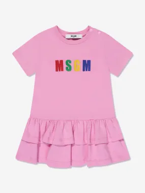 MSGM Baby Girls Logo T-Shirt Dress in Pink