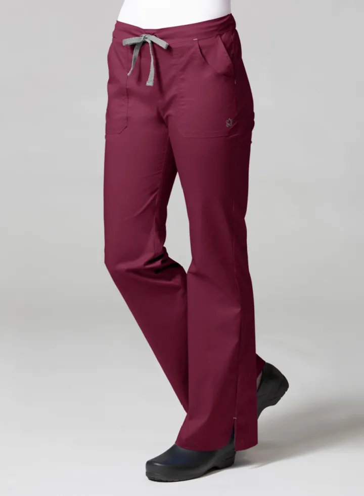 Multi Pocket Flare Pant XS-2XL by Maevn (Regular)  / WINE/SILVER TRIM