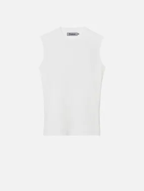 OLIVER RIBBED SLEEVELESS (WHITE)