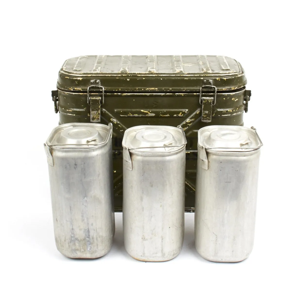 Original U.S. Vietnam War Military Aluminum Mermite Hot Cold Insulated Food Container- 1960s Dates