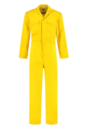 Overall Drukknoop polyester/katoen geel