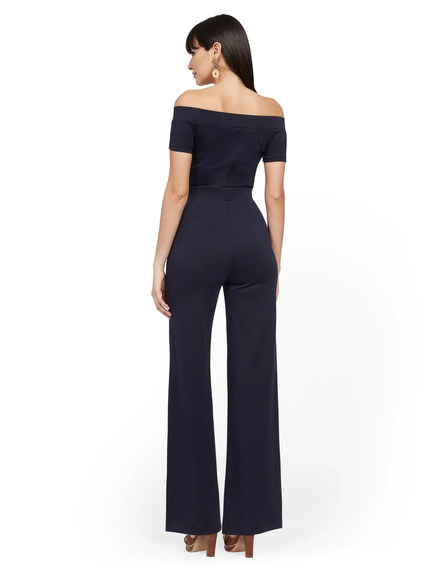 Petite Off-The-Shoulder Cotton Jumpsuit