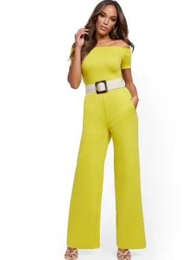 Petite Off-The-Shoulder Cotton Jumpsuit