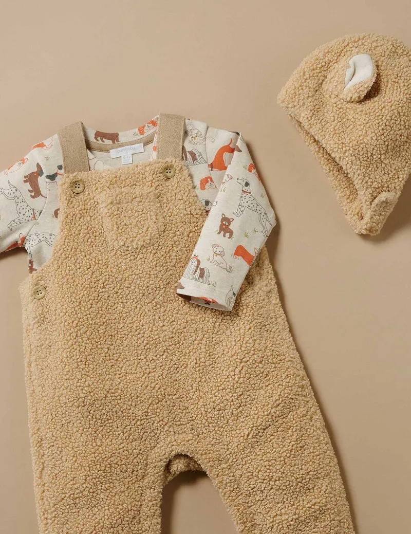 Purebaby Doggy Shearling Overall Set - Doggy Print