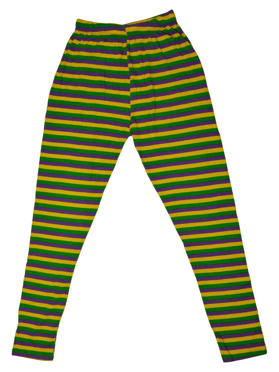 Purple Green Gold All Over Stripe Kids Tights/Leggings