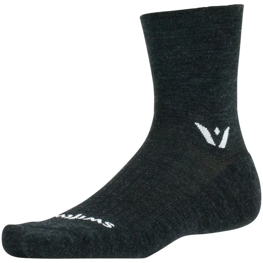 Pursuit Four Wool Bike Socks - Black/White