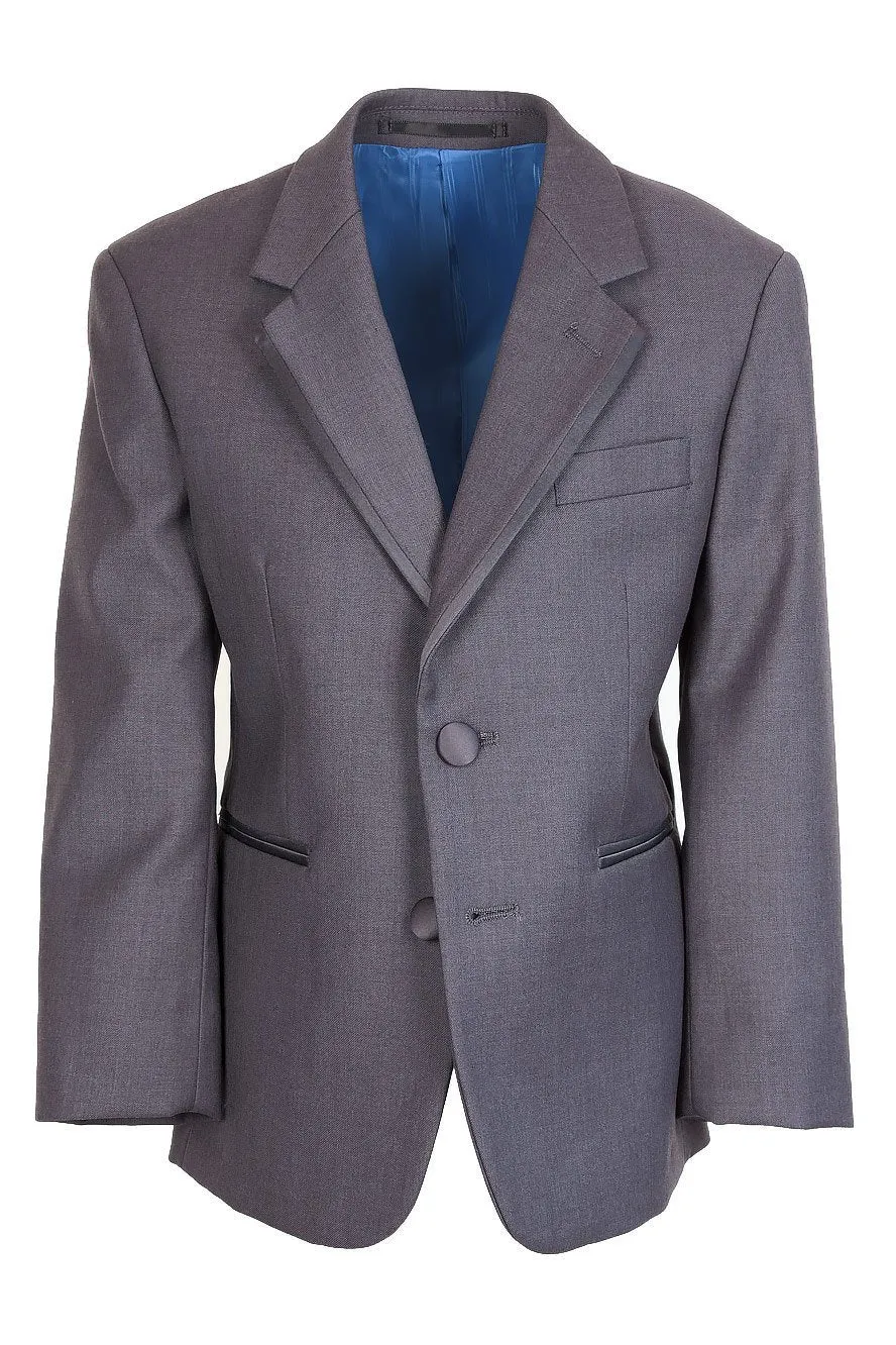 "Infinity" Kids Steel Grey Tuxedo Jacket (Separates)