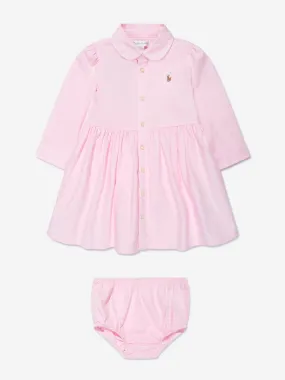 Ralph Lauren Baby Girls Oxford Shirt Dress in Pink