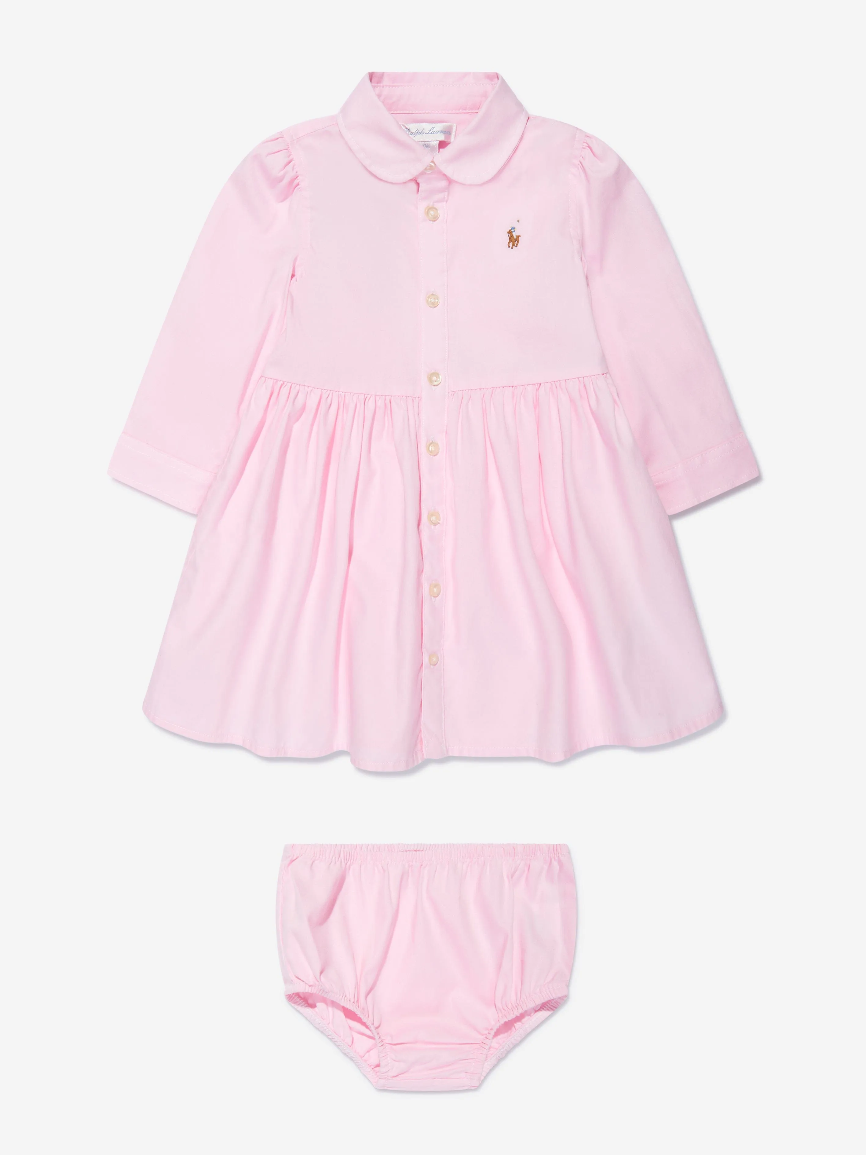 Ralph Lauren Baby Girls Oxford Shirt Dress in Pink