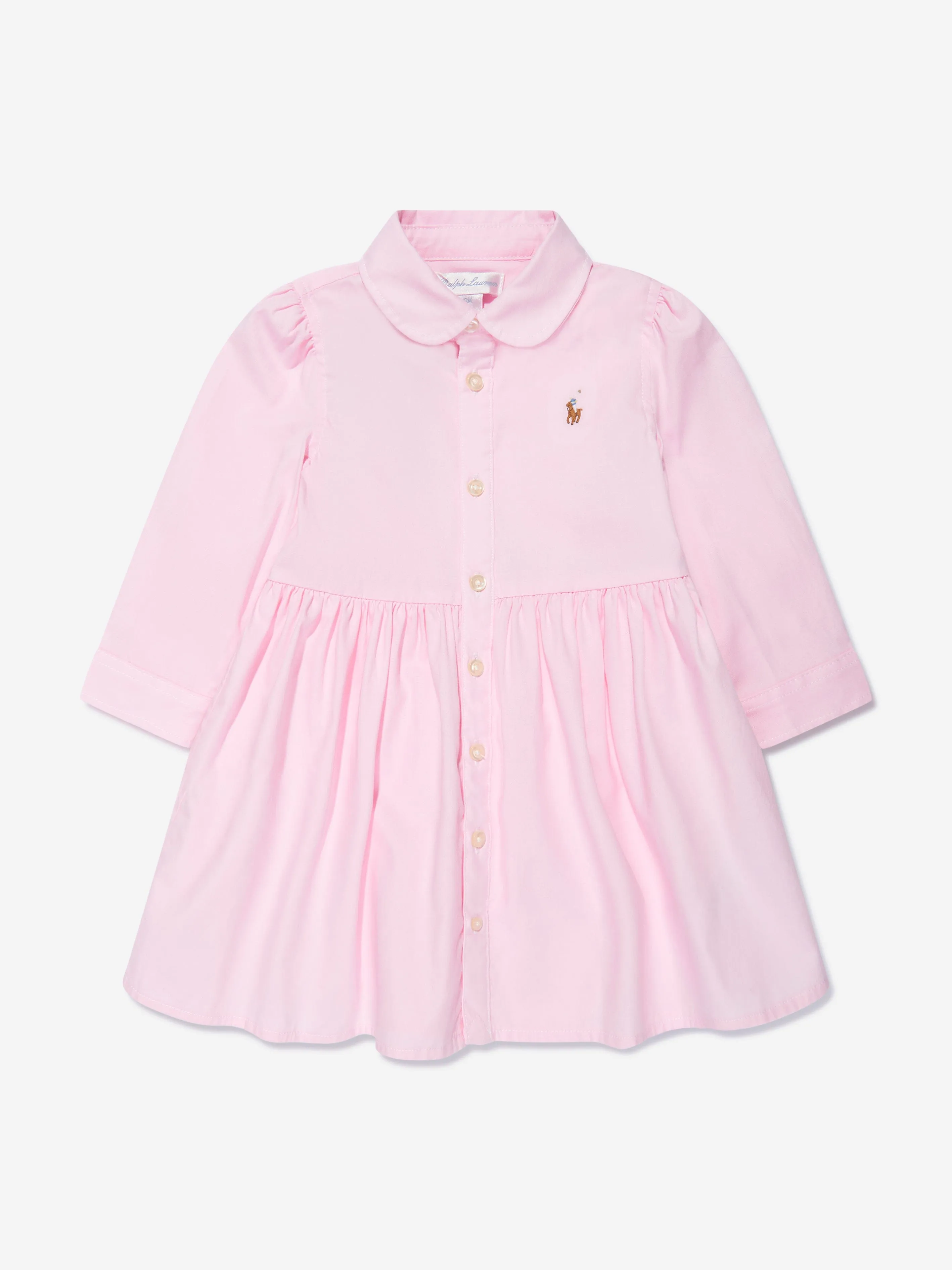 Ralph Lauren Baby Girls Oxford Shirt Dress in Pink