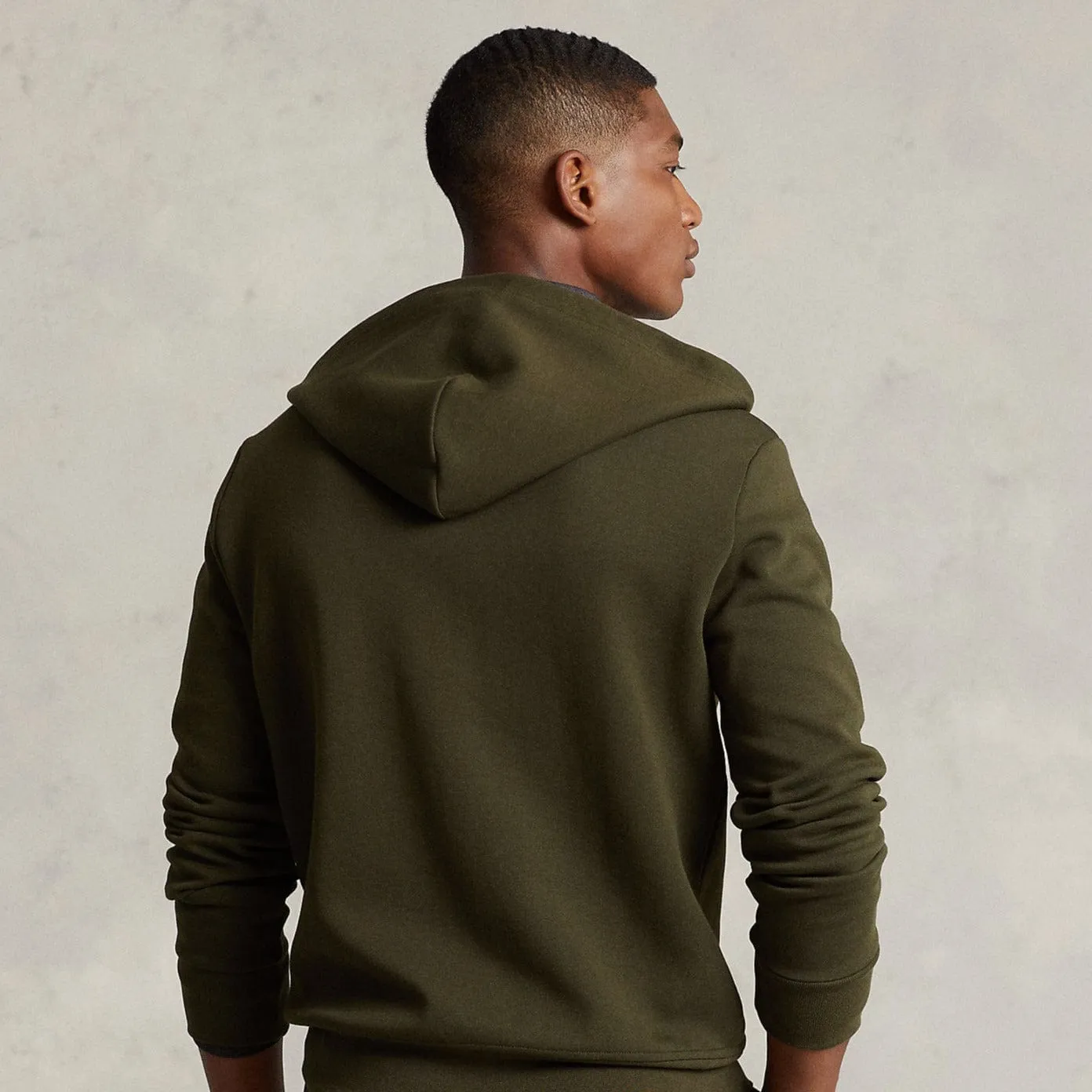 Ralph Lauren Double-Knit Full-Zip Hoodie Olive