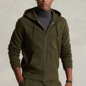 Ralph Lauren Double-Knit Full-Zip Hoodie Olive