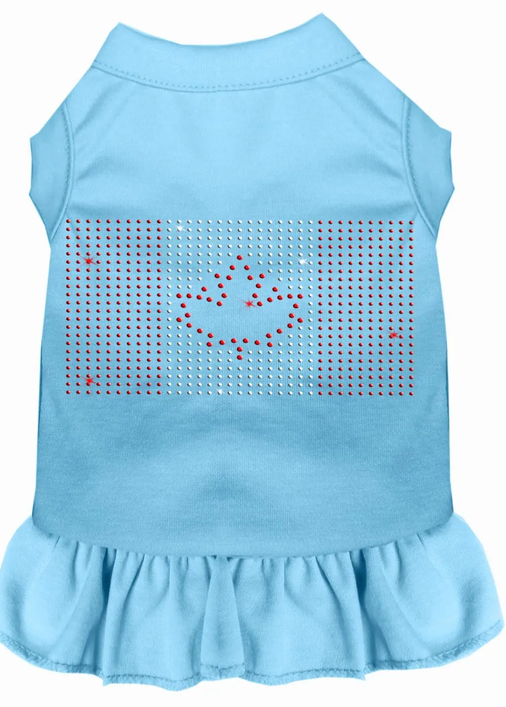 Rhinestone Canadian Flag Dress Baby Blue 4x (22)