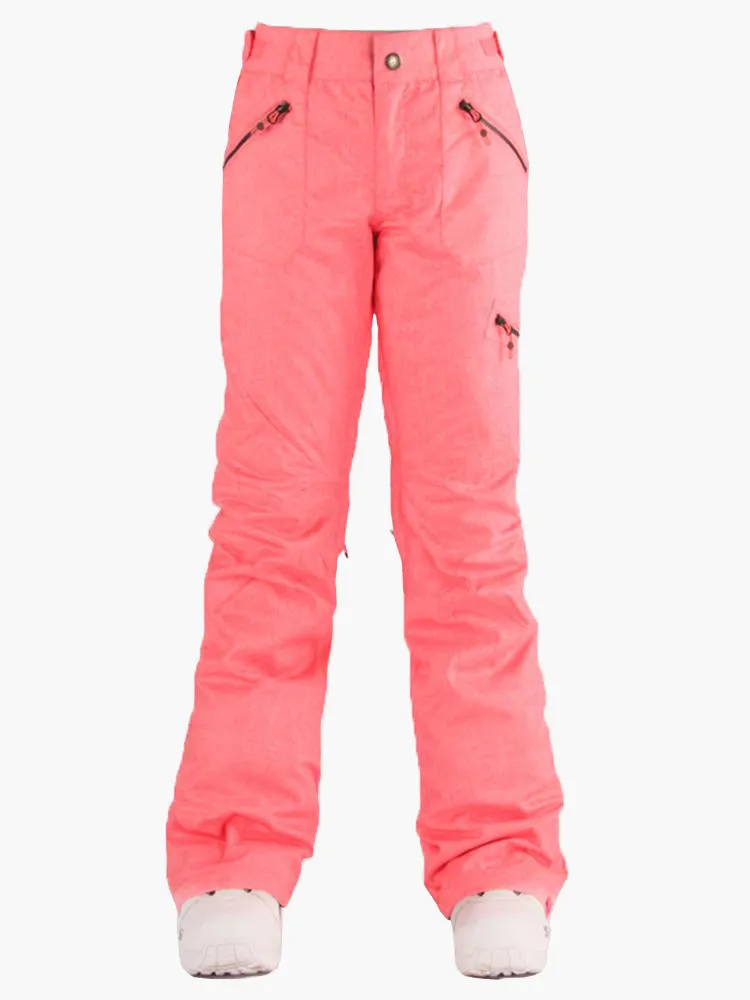 Rose Pink Thermal Warm Waterproof Windproof Women's Ski Pants/Snow Pants