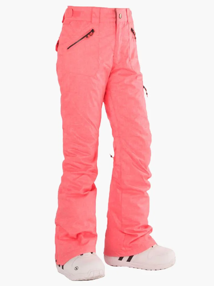 Rose Pink Thermal Warm Waterproof Windproof Women's Ski Pants/Snow Pants