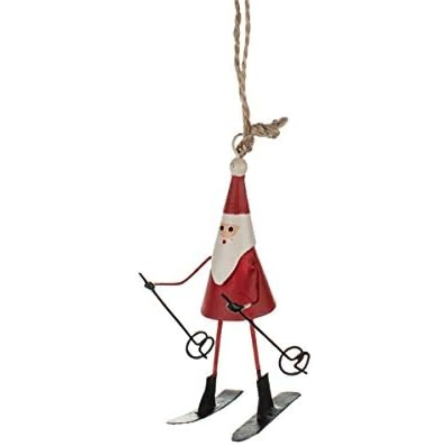 Shoeless Joe Mini Ski Santa Decoration