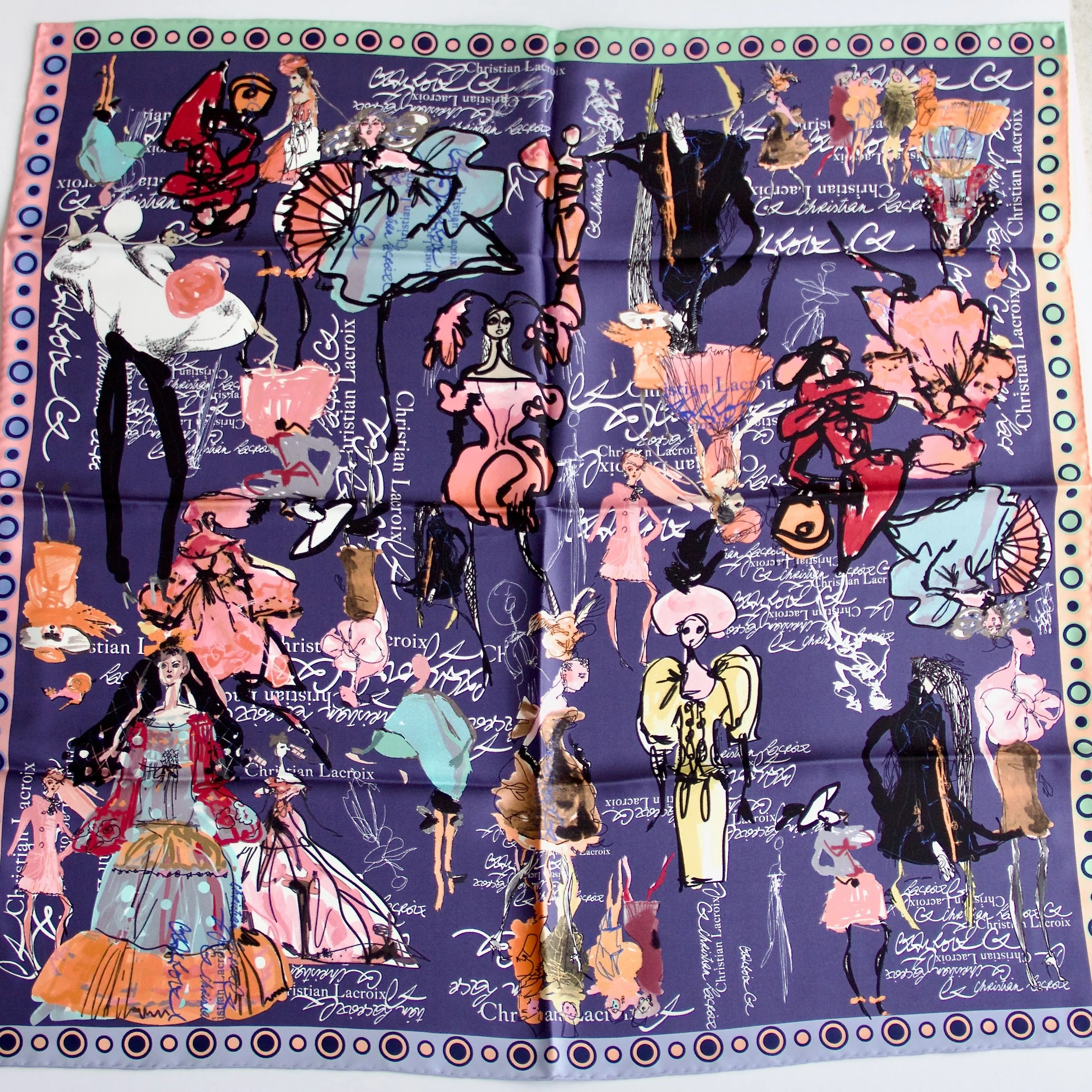 Silk scarf "Croquis" Lacroix - blue