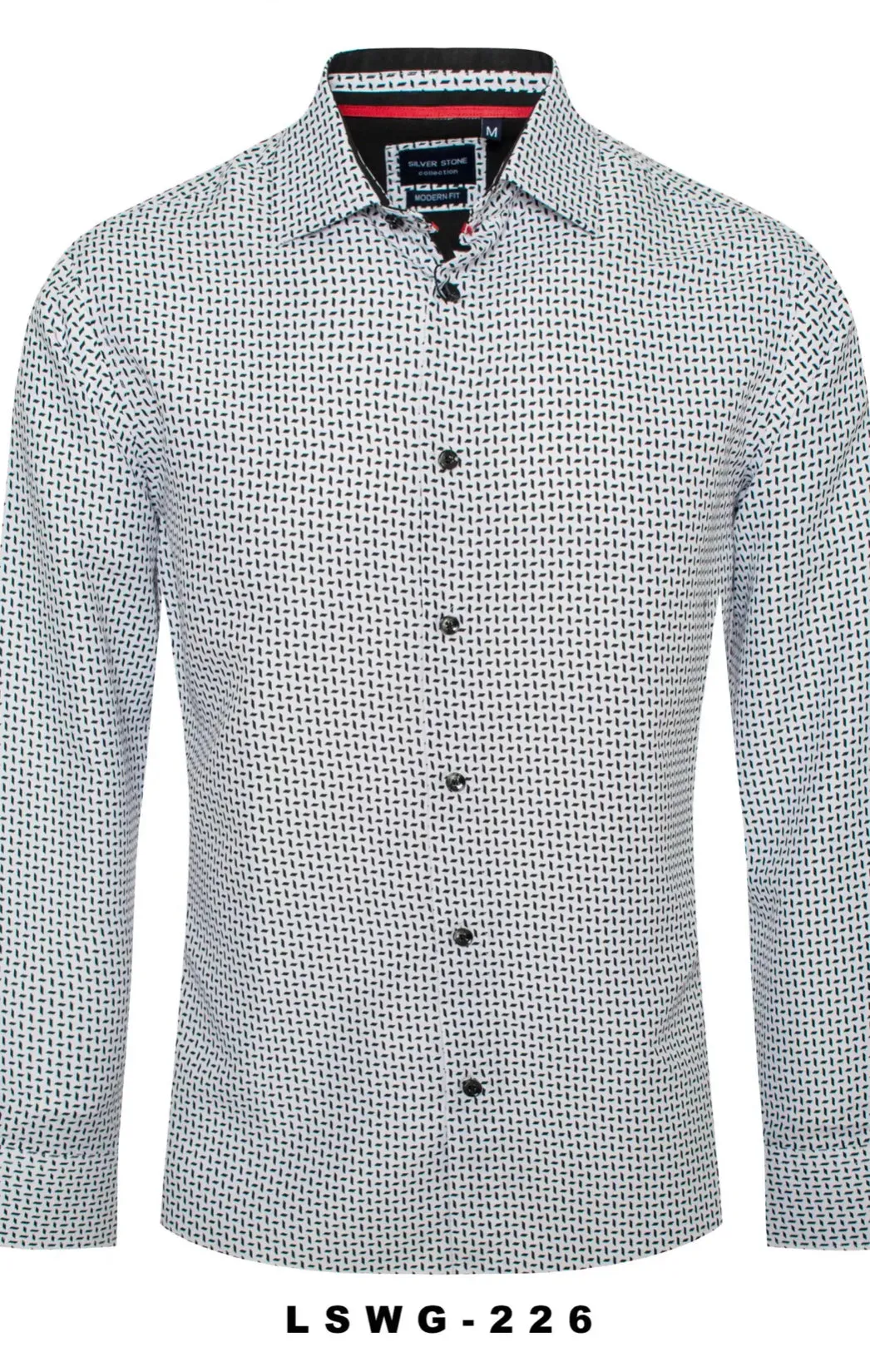 SILVER *STONE PRINTED MEN'S BUTTON DOWN DRESS SHIRT