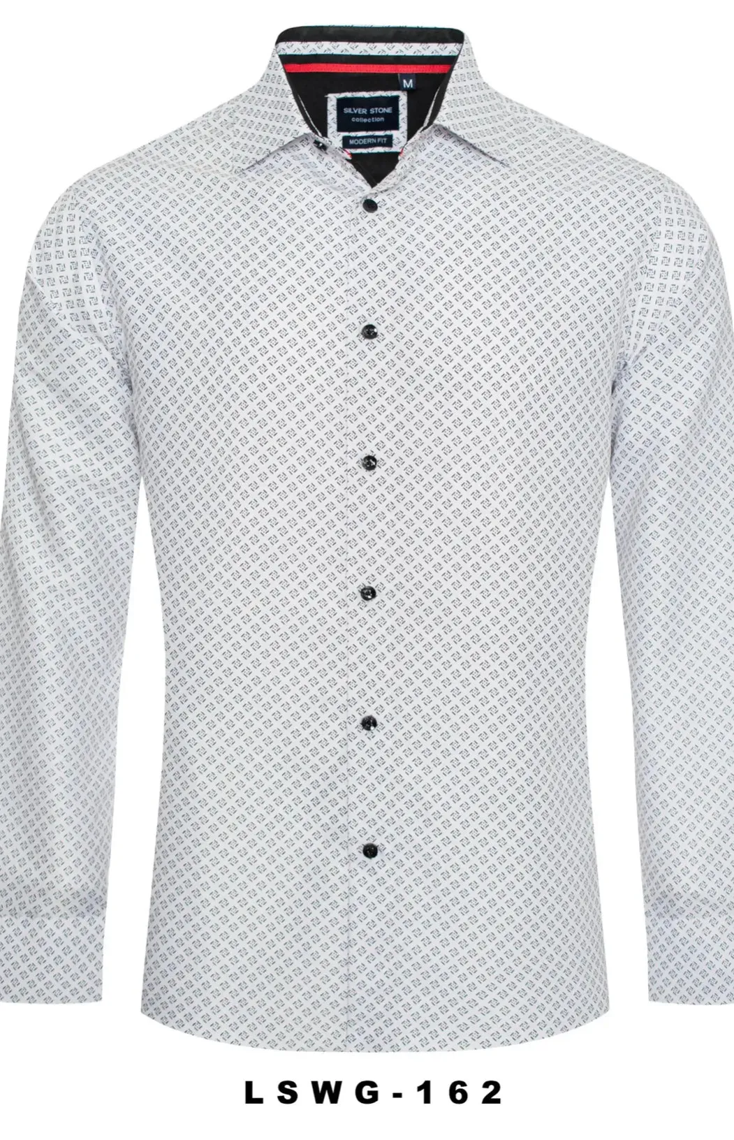 SILVER *STONE PRINTED MEN'S BUTTON DOWN DRESS SHIRT