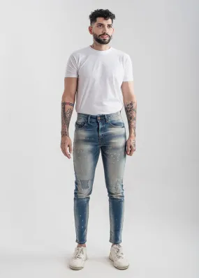 Skinny-fit Ripped Jeans (Light Blue) ( Fratboy )