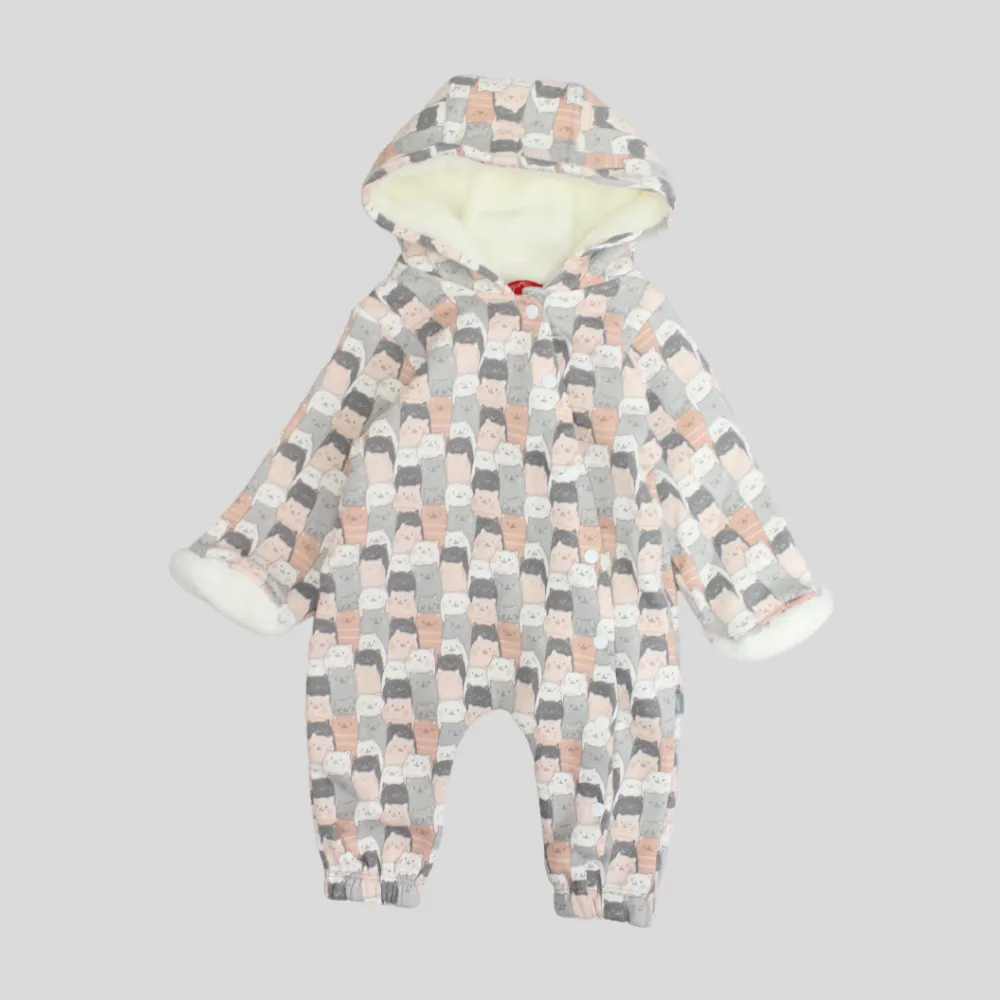 Sleepy Cats Long-Sleeved Hooded Overall