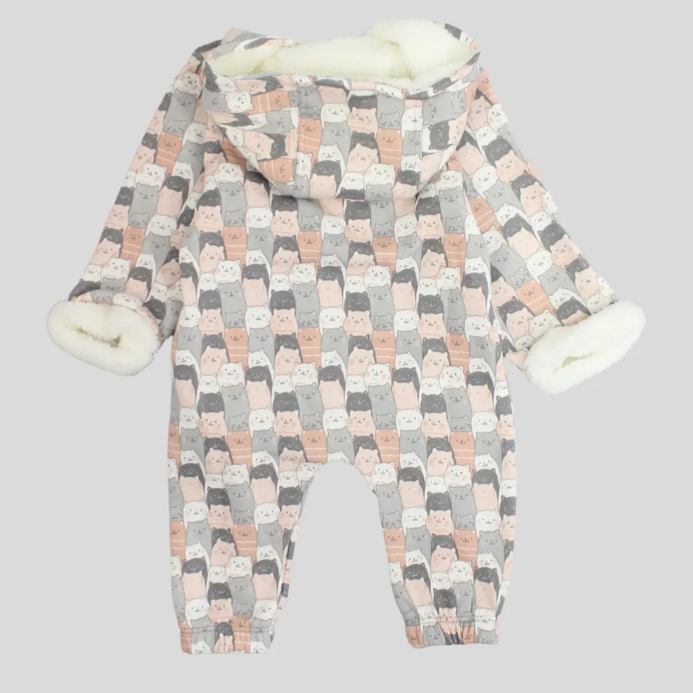 Sleepy Cats Long-Sleeved Hooded Overall