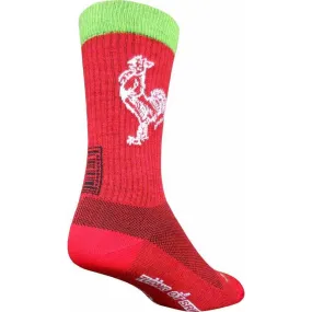 Sriracha Wool Cycling Socks - 8 inch