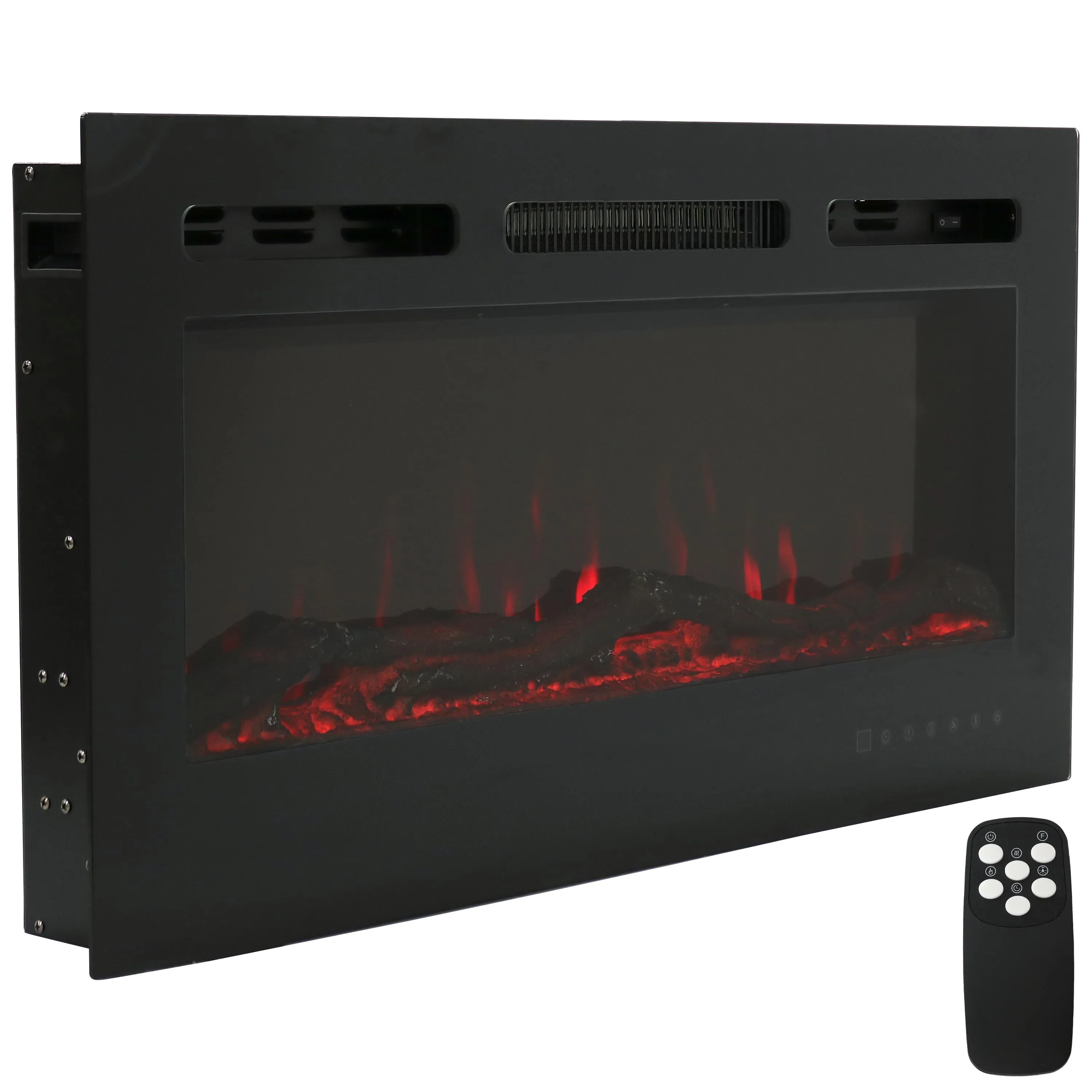 Sunnydaze Modern Flame Mounted/Recessed Indoor Electric Fireplace