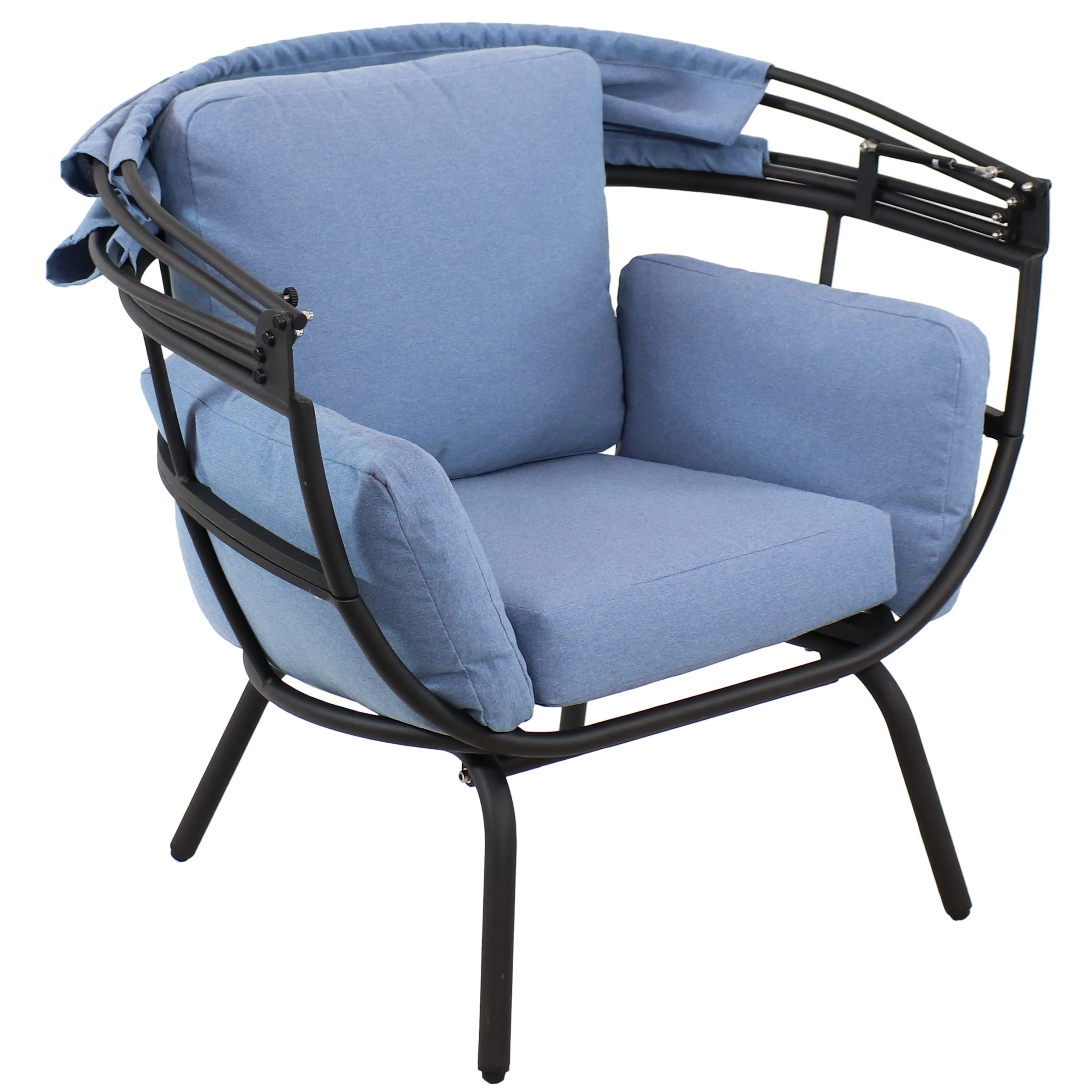 Sunnydaze Modern Luxury Patio Egg Chair with Canopy