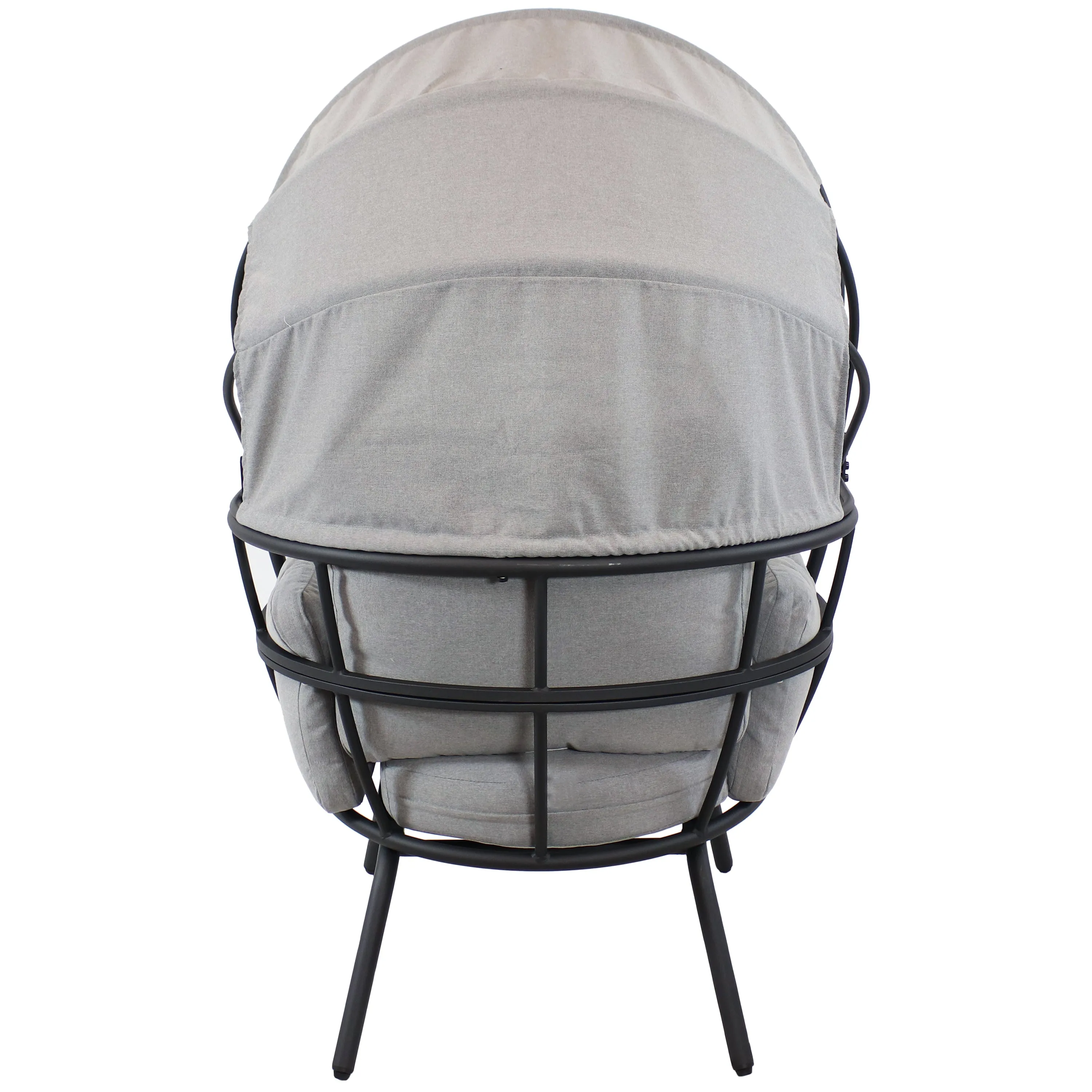 Sunnydaze Modern Luxury Patio Egg Chair with Canopy