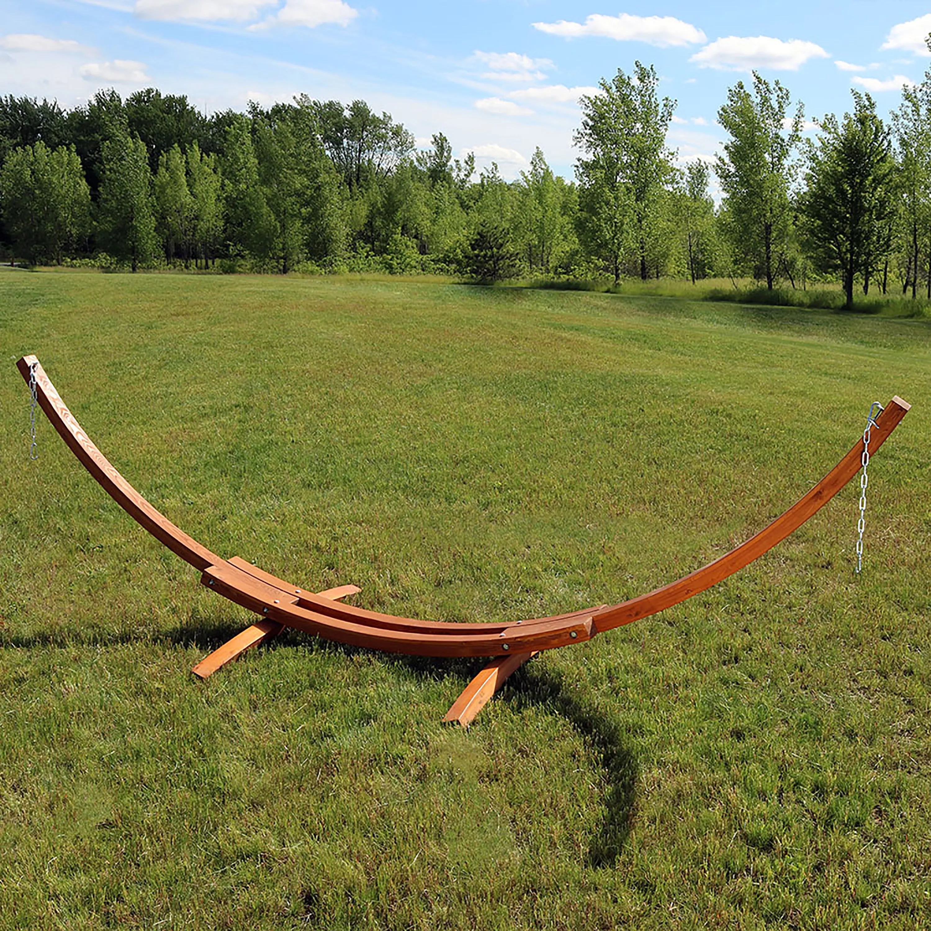 Sunnydaze Solid Wooden Curved Arc Hammock Stand