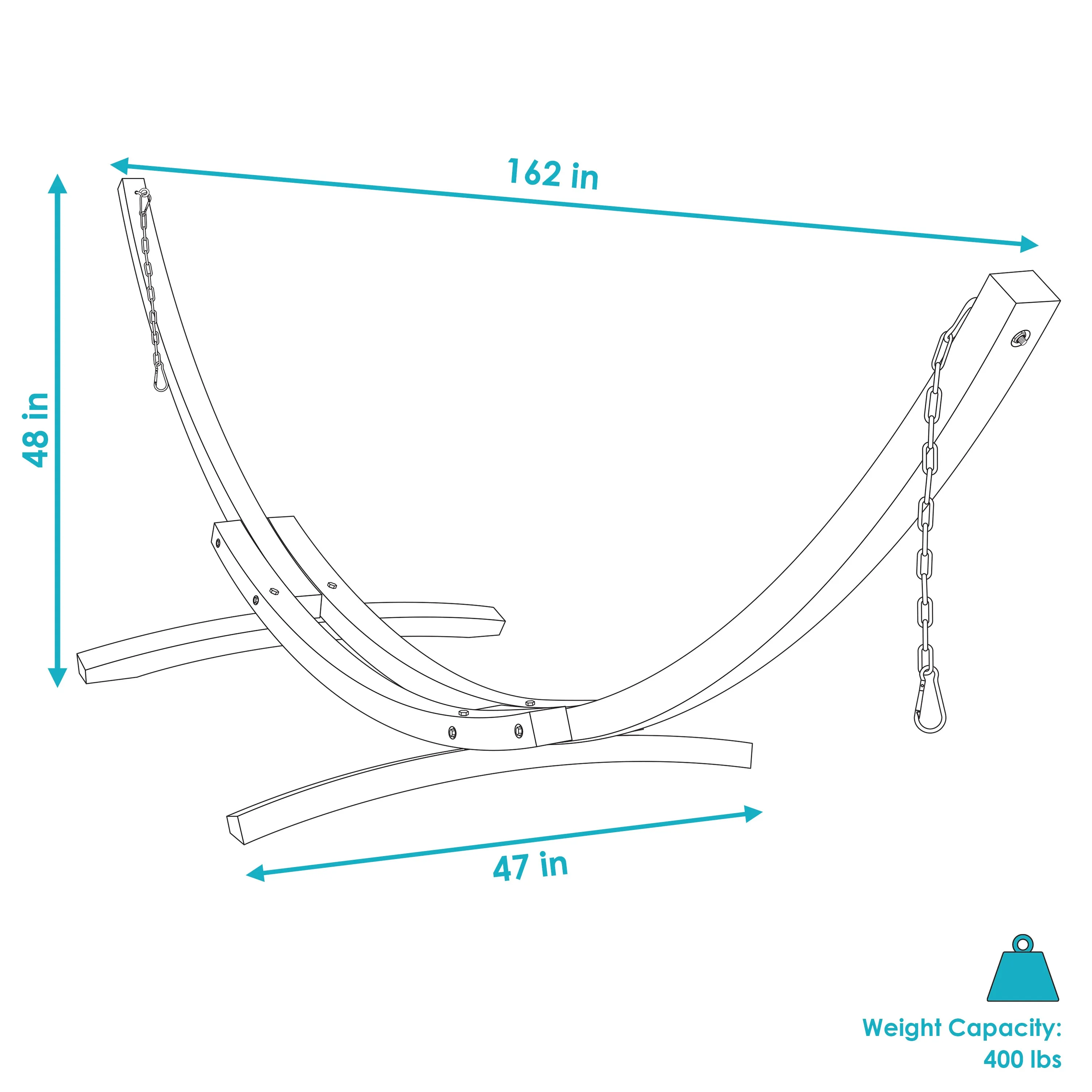 Sunnydaze Solid Wooden Curved Arc Hammock Stand