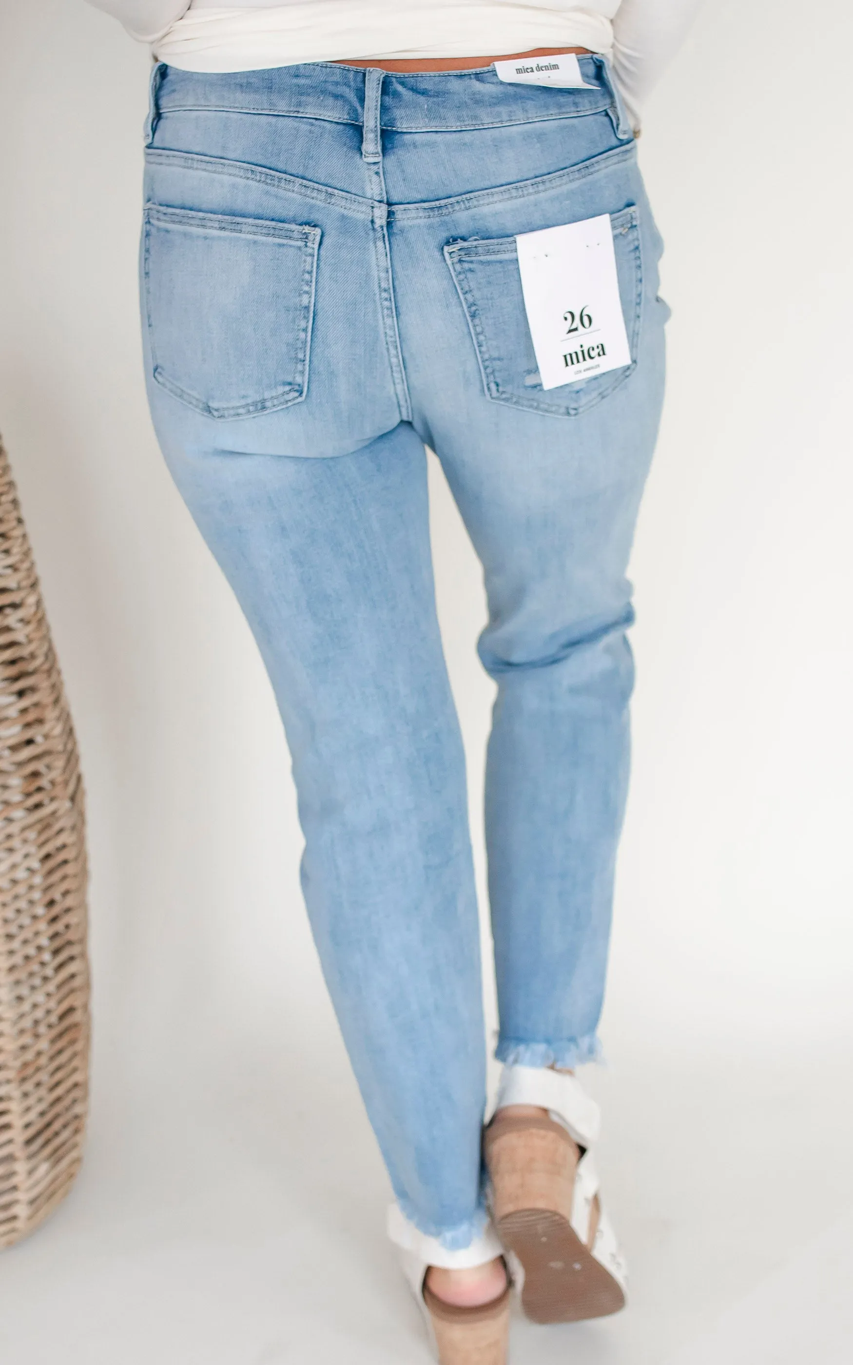 The Millie Mid Rise Cigerette Crop Denim | Mica