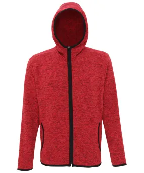 TriDri® Melange knit fleece jacket | Fire Red/Black Fleck