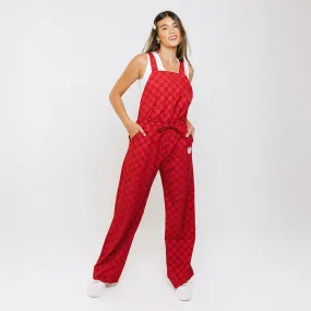 Utah Audrey Trouser Overalls, Crimson Check