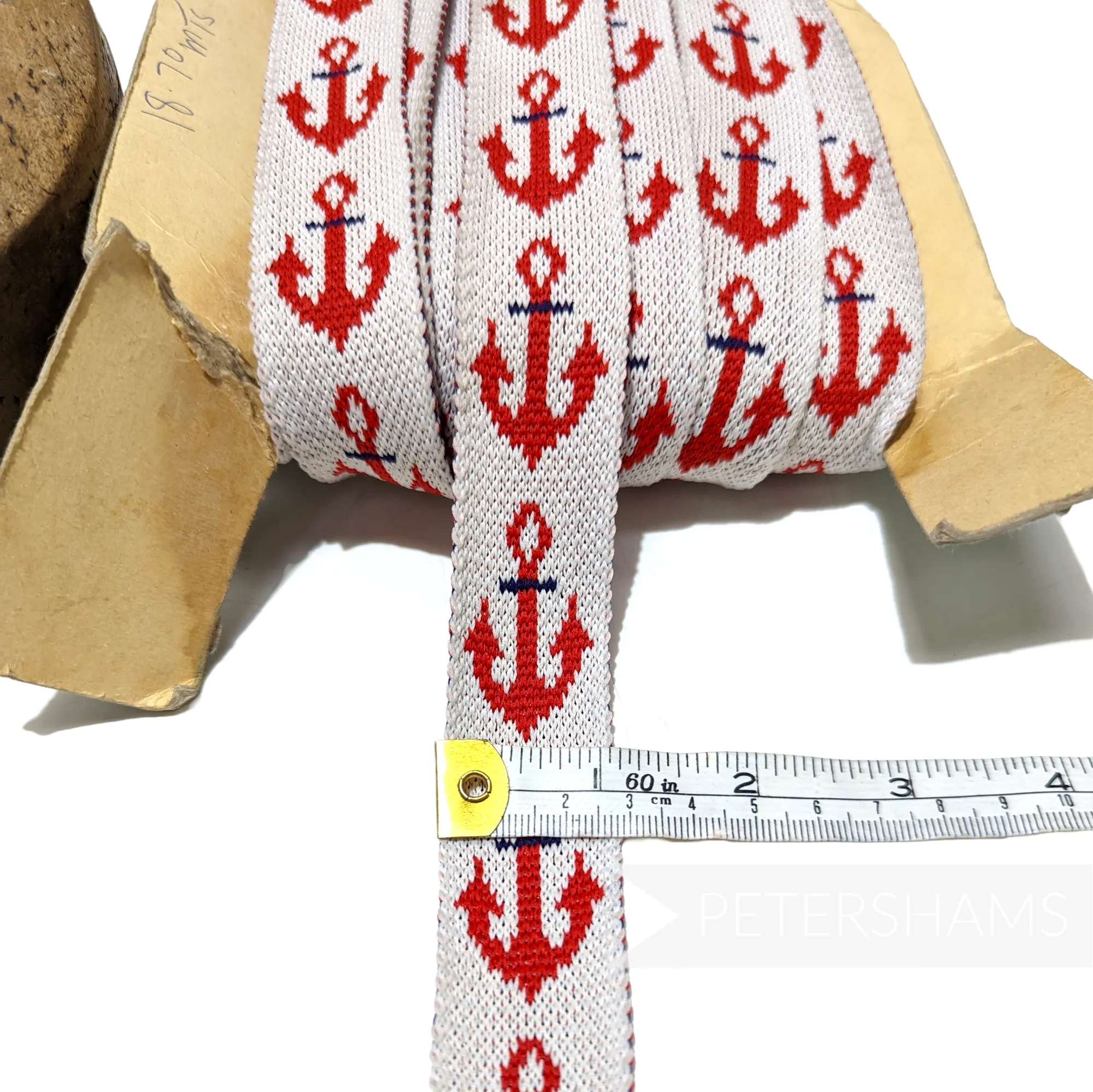 Vintage 1960's Woollen Nautical Anchor Trim - 1m